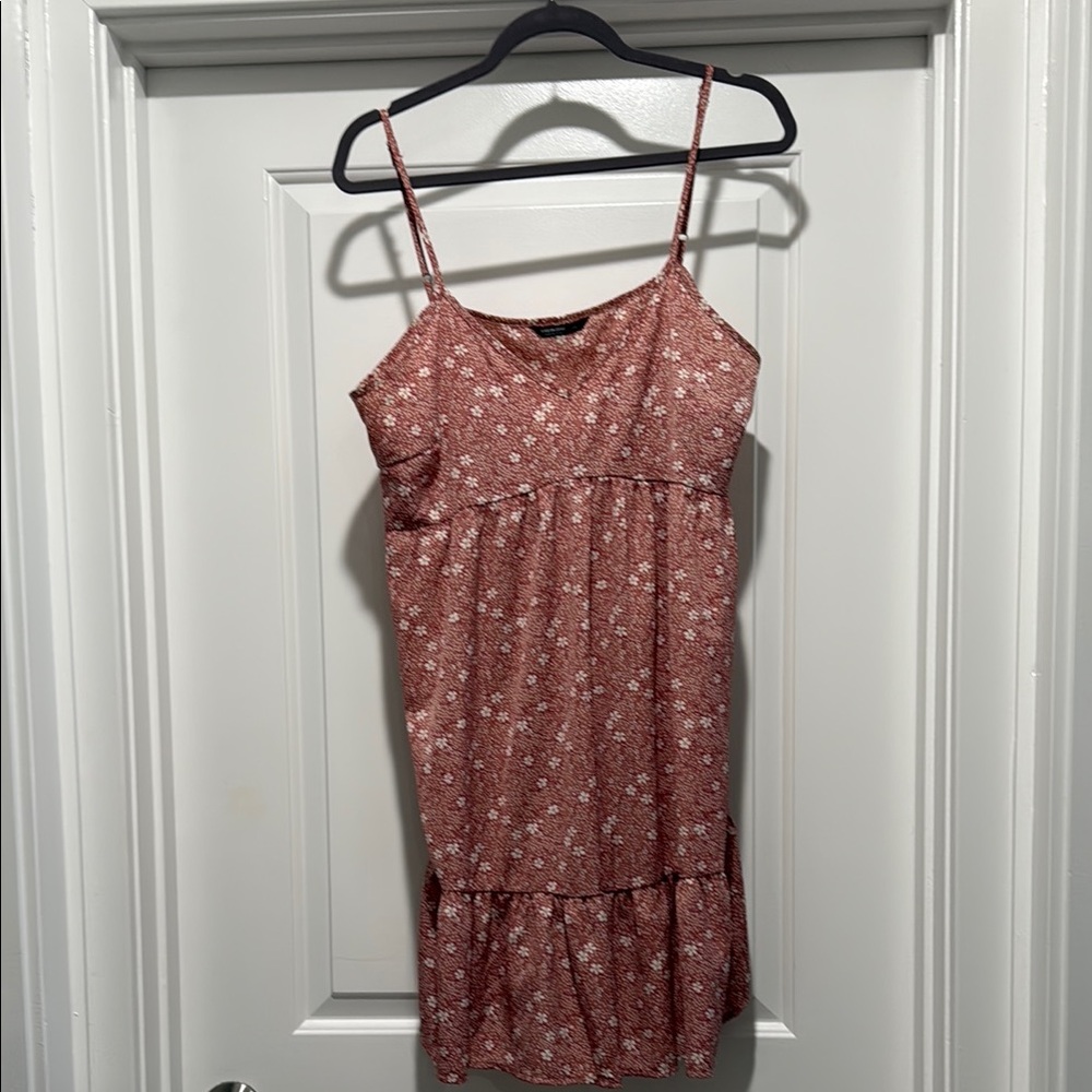 SHEIN Pink Smocked Ruffled Mini Sundress